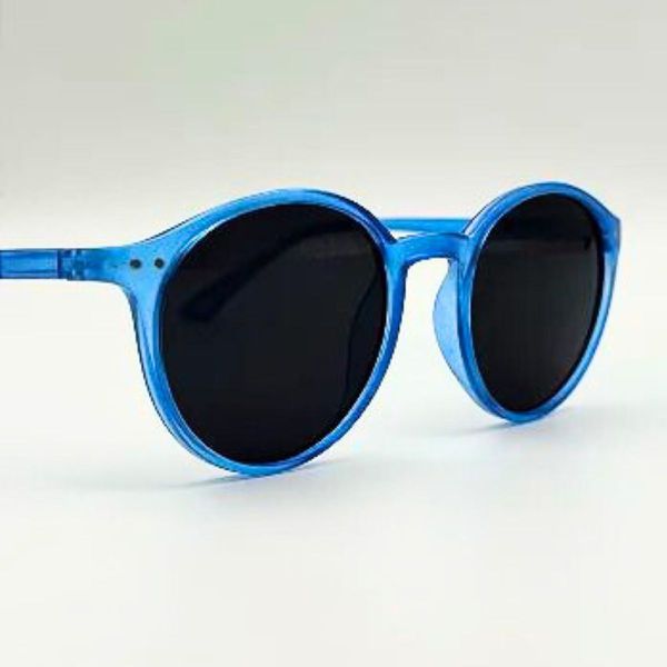 Óculos de Sol HD KEA AZUL Design Translucido, Lentes Redondas Degradê com Proteção UV 400! Azul