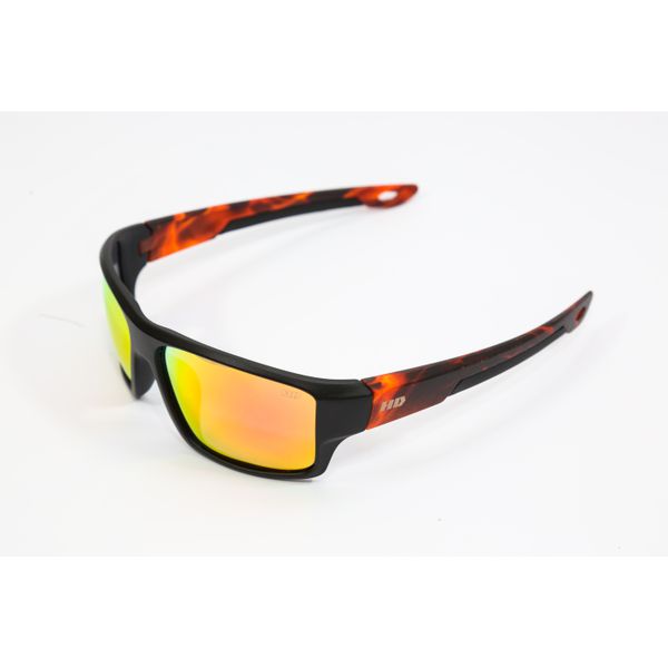 Óculos de Sol HD Oahu Amarelo Fogo – Acetato Preto com Lentes Polarizadas em Policarbonato