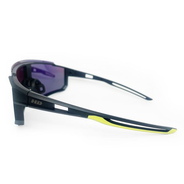 Óculos de Sol Pipeline 2.0.1 HD acetato Preto espelhadas esverdeado máscara apoio borracha nasal Preto