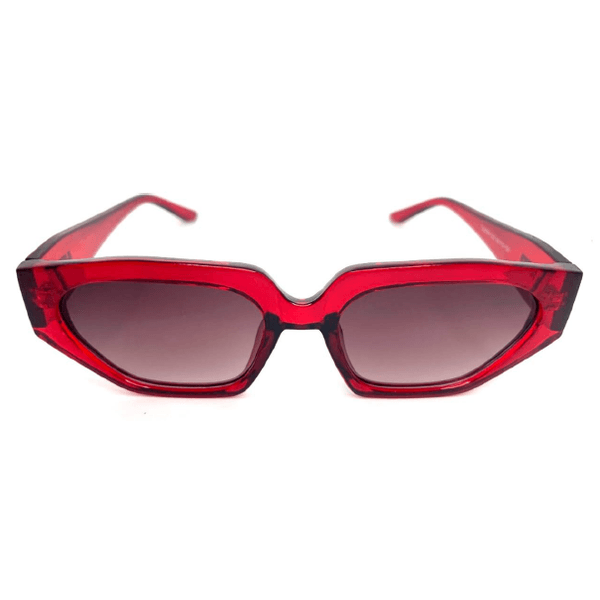 Óculos de sol HD Velvet em vermelho translucido, lente degrade e proteção UV