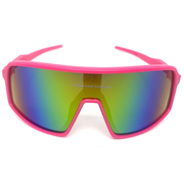 Óculos de Sol HD HAWAI 2.0.3 Armação e Haste Rosa com Lentes Espelhadas Mix Verde Azul Descubra o Desempenho Máximo Branco