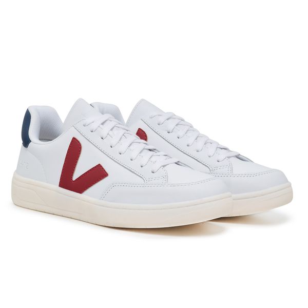 T nis VERT V 12 Original em Couro Leg timo Branco Detalhe Vermelho