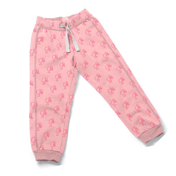 Calça Moletom Infantil Felpada Algodão Macia Quentinha Barbie Rosa