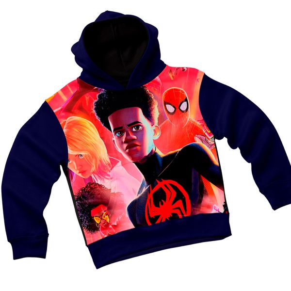 Blusa de Frio Moletom Infantil Grosso Confortável Spider Miles Morales Laranja