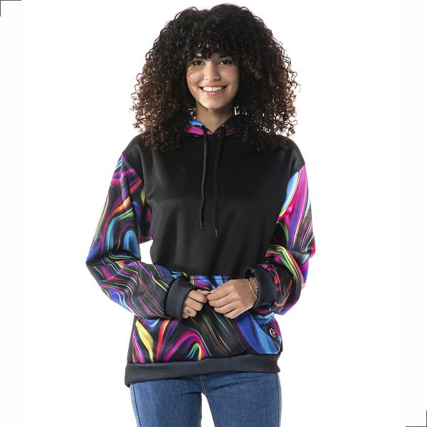 Moletom Estampado Psicodelic Parcial Canguru Feminino W2 STORE