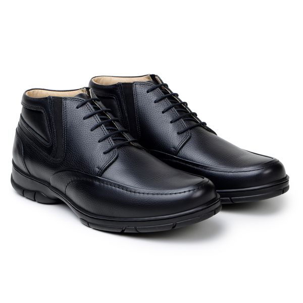Bota Masculina Walk Gel - Couro Preto