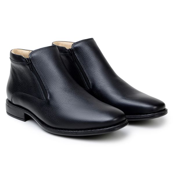 Bota Masculina Ankle Boot - Couro Preto