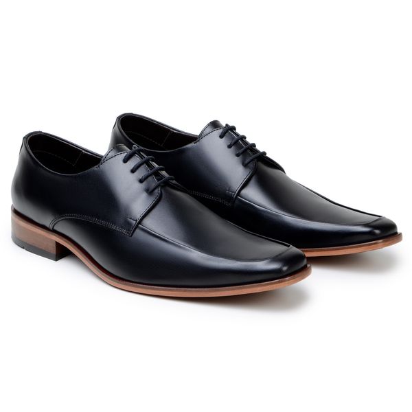 Sapato Masculino Derby Romani - Couro Preto
