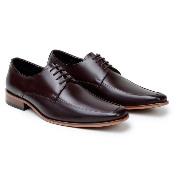 Sapato Masculino Derby Romani - Couro Chocolate
