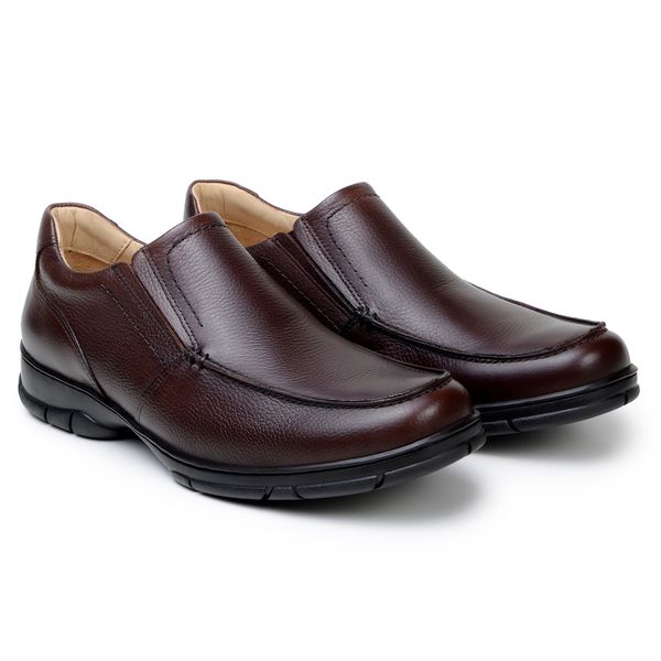 Sapato Masculino Comfort Walk Gel - Couro Chocolate