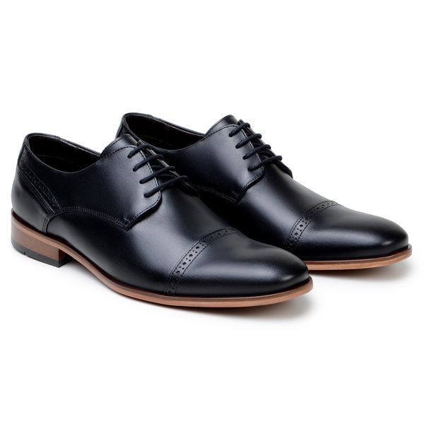 Sapato Masculino Oxford Holanda - Couro Preto