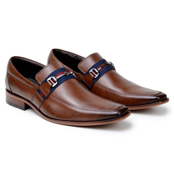 Sapato Masculino Loafer Romani - Couro Havana