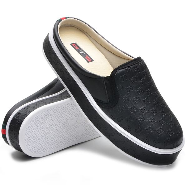 Mule Casual Texturizado Feminino Flatform Preto