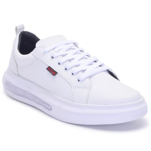 Tênis Casual Flatform Sola Alta Masculino Skatista Branco