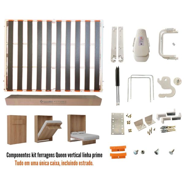 Kit Ferragens Queen Vertical Linha Prime