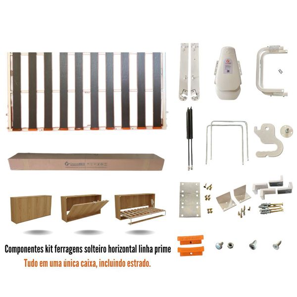 Kit Ferragens Solteiro Horizontal Linha Prime