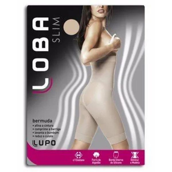 Bermuda Alta Slim Loba Lupo 5696 - Pó de Arroz