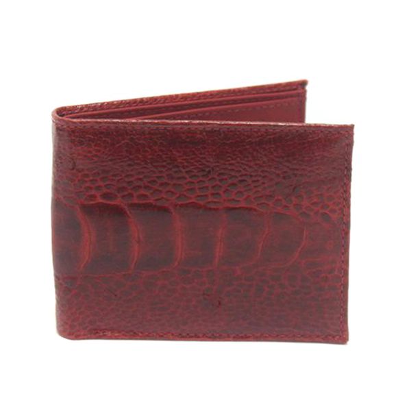 Carteira Masculina De Canela de Avestruz vinho