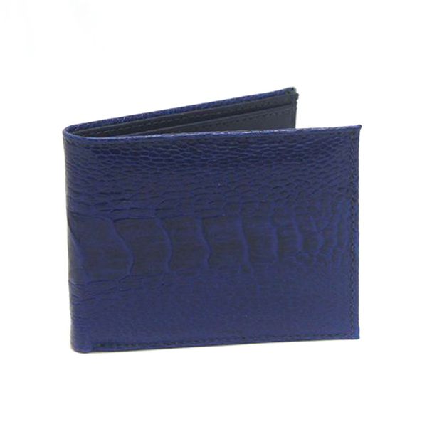 Carteira Mas. em Couro de Canela de Avestruz (Struthio camelus) Azul Royal