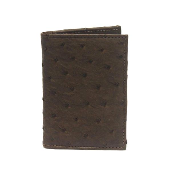 Carteira Masculina Em Couro de Avestruz (Struthio camelus) Tabaco