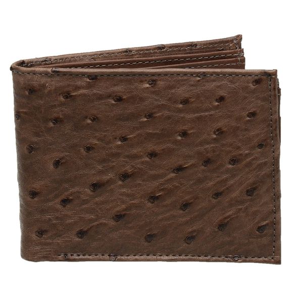 Carteira Mas. em couro de avestruz (Struthio camelus) Tabaco