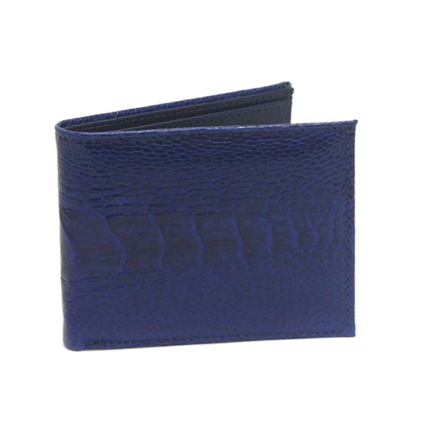 Carteira MINI em Couro de Canela de Avestruz (Struthio camelus) Azul Royal