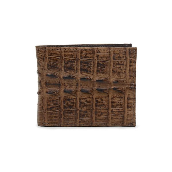 Carteira Mas. em couro de jacaré (Caiman Yacare ) Tabaco (rabo)