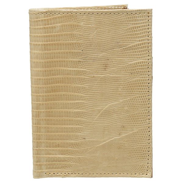 Carteira Masculina em Couro de Lagarto Teiú (Tupinambis rufescens) Marfim