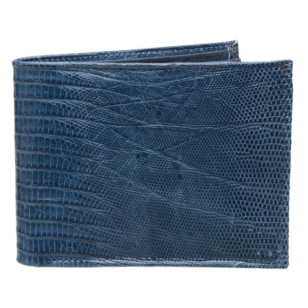 Carteira MINI em Couro de Lagarto (Tupinambis rufescens) Azul Jeans