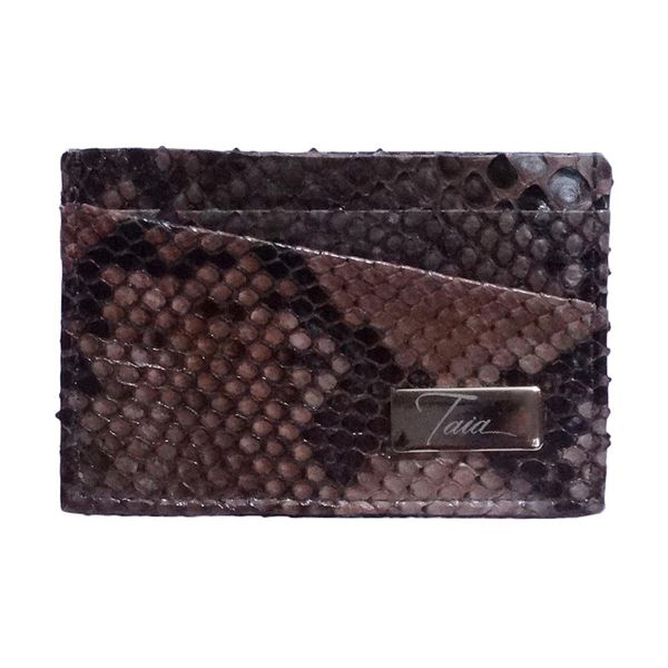 Porta Cartão em Couro de Cobra (Python reticulatus) - F.T Blue