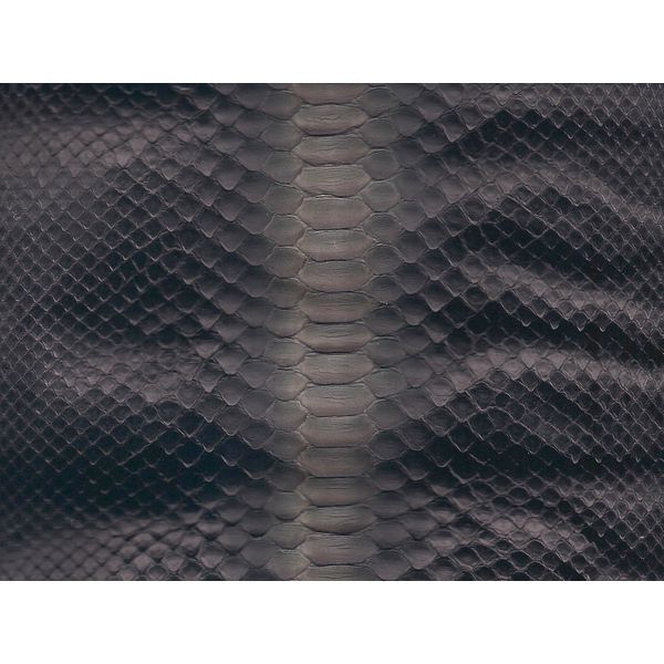 Couro de Python Back Cut 3,20 x 0,32 Preto com Prata Artesanal