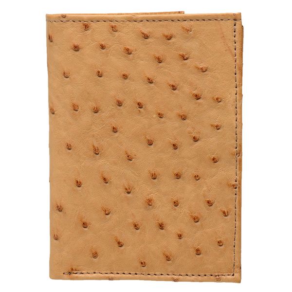 Carteira Masculina Em Couro de Avestruz (Struthio camelus) Whisky