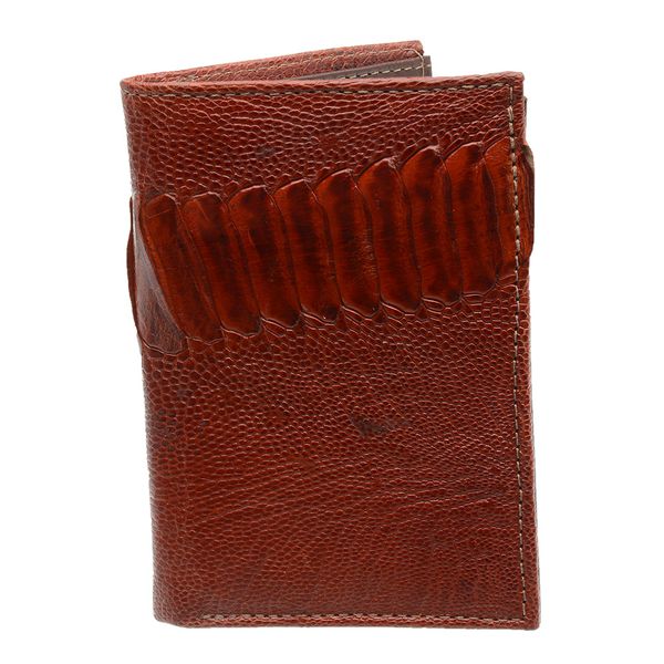 Carteira Masculina Em Couro de Canela de Avestruz (Struthio camelus) Vinho