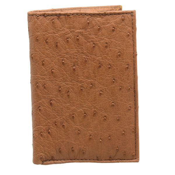 Carteira Masculina Em Couro de Pescoço de avestruz (Struthio camelus) Whisky