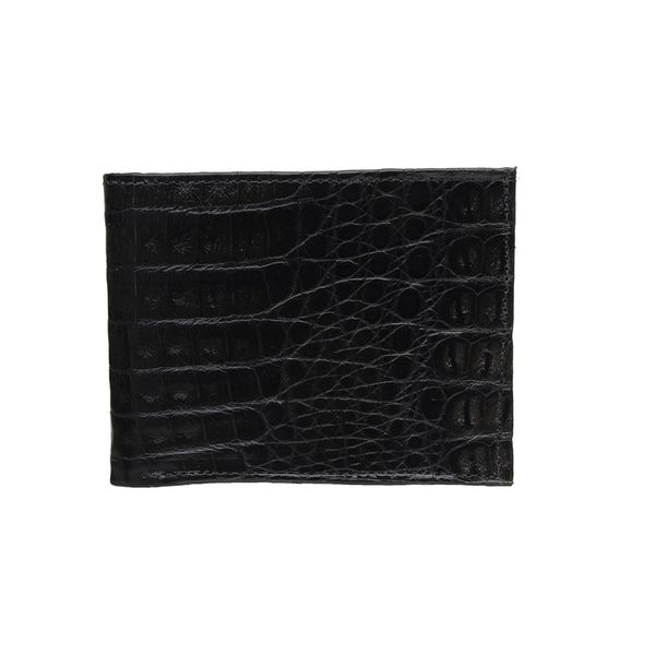 Carteira MINI em Couro de Jacaré (Caiman yacare ) Preto Fosco