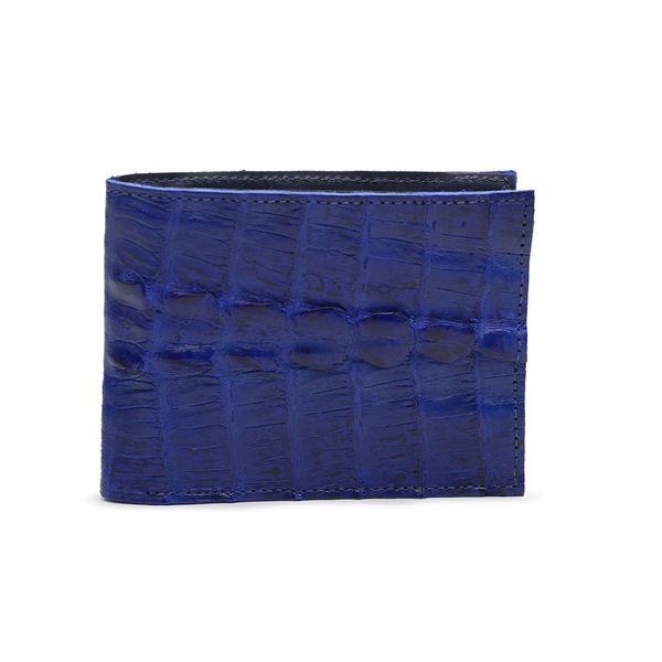 Carteira Mas. em couro de jacaré (Caiman Yacare ) Azul