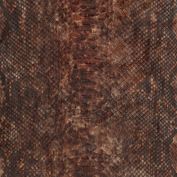 Retalhos em couro de cobra (Python reticulatus) - Tabaco Artesanal - 96x26 cm