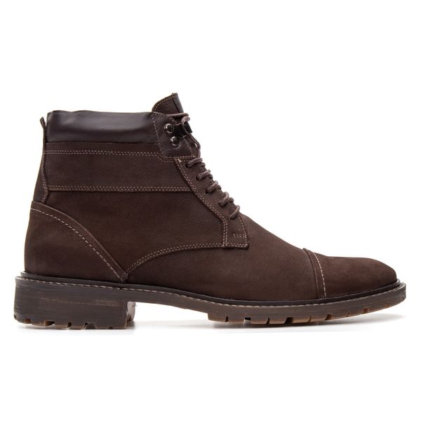 Bota Coturno Masculino Casual Em Couro Nobuck Premium