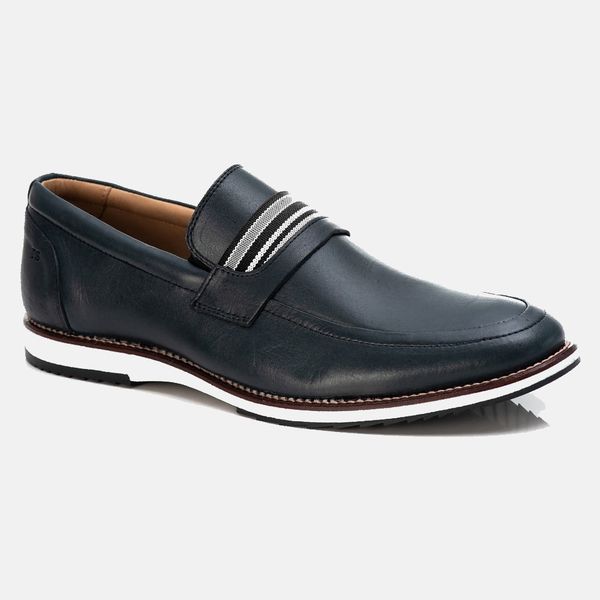 Sapato Brogue Couro Premium Casual B2C 8000 Preto