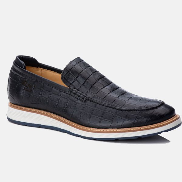 Sapato Loafer Elite Couro Premium Confort Croco 9002