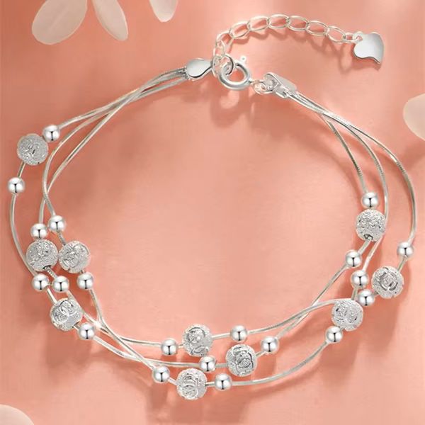 Pulseira Ajustável para Mulheres em Prata Esterlina 925 - Acessórios femininos para festas, Casamento, presente delicado, versátil, joias, acessórios, na moda, elegante, novidade