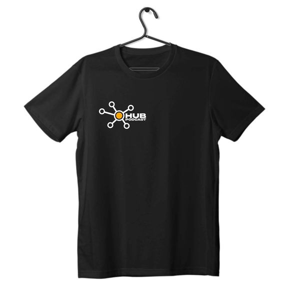 Camiseta Masculina com Estampa Hubpodcast Preta