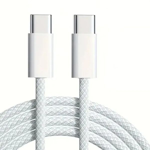 Cabo USB-C para Tipo-C Turbo Carregamento Rápido, Cabo de Dados, Reforçado Compatível Com iPhone 15 e Android Premium