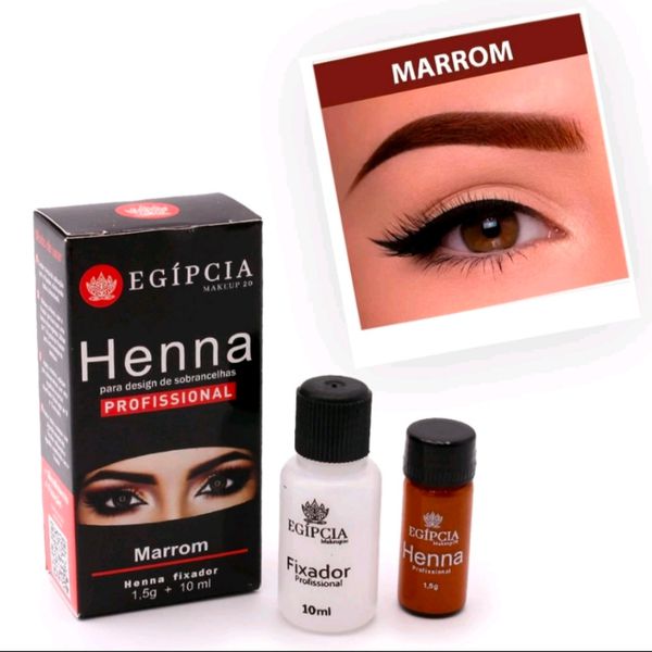 Henna Sobrancelhas Egípcia Alto Rendimento e Fixação Rena 1.5g/10ml (MARROM)