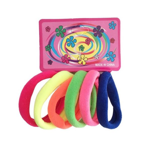 Kit 6 Elásticos Xuxinha Rabicó COLORIDOS para Cabelo tipo Meia Neon. Confortável e não danifica o cabelo.