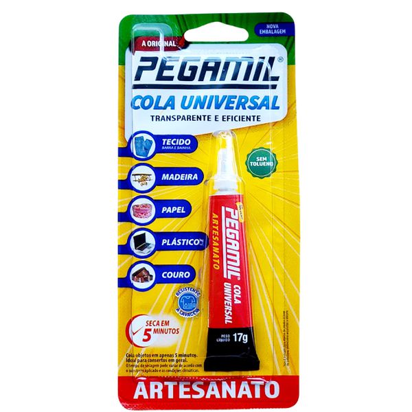 Cola Universal para Artesanato Pegamil - Transparente e Eficiente - Bisnaga de 17g