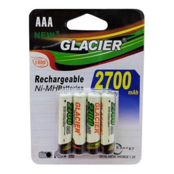 Pilhas Recarregáveis AAA/9v GLACIER A-612D 4 PILHAS