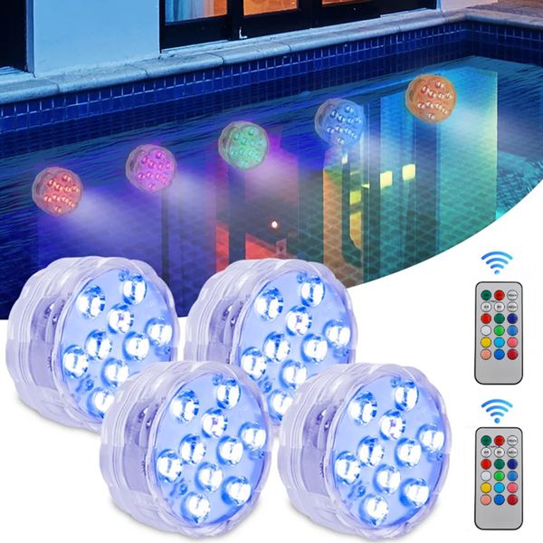 Luz Led Piscina Decorativa Colorido RGB Com Controle Remoto