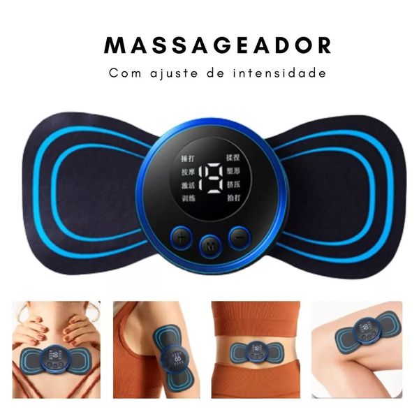 Massageador Estimulador Muscular Elétrico Cervical EMS com Eletroterapia para Alívio de Dor e Fadiga no Pescoço Perna Lombar Abdomen