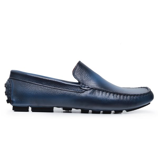 Mocassim Drive Roma em Couro Flint Blue Sapatos Lujan